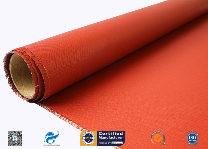 0.46 mm Red Fire Resistance Insulation Silicone Coated Glass Fiber Fabric