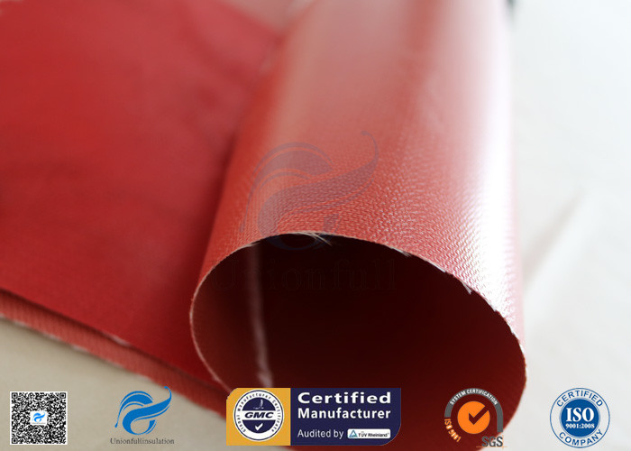 Furnace Curtain 0.45mm 40/40g 1000mm Red Silicone Rubber Coated Fiberglass Fabric