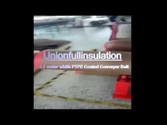 Tissu de courroie transporteuse en fibre de verre enduite de PTFE marron, maille 4X4 mm