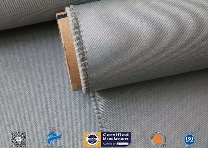 Thermal Insulation Materials 31OZ 0.85MM Grey Silicone Coated Fiberglass Fabric